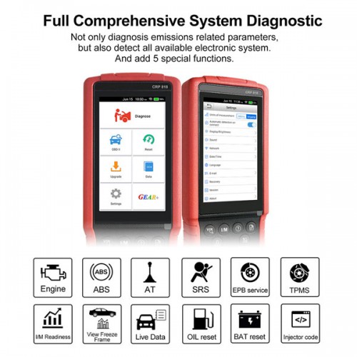 Launch CRP818 Full System OBD2 Diagnostic Tool for European Models support Oil reset/TPMS reset/EPB reset/BMS reset/Injector programming