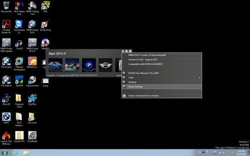 2018.9 BMW ICOM Software ISTA-D 4.12.12 ISTA-P 3.65.0.500 Engineering Windows 7 HDD( ICOM, ICOM Next, ENET, PASSTHRU or K+DCAN ).