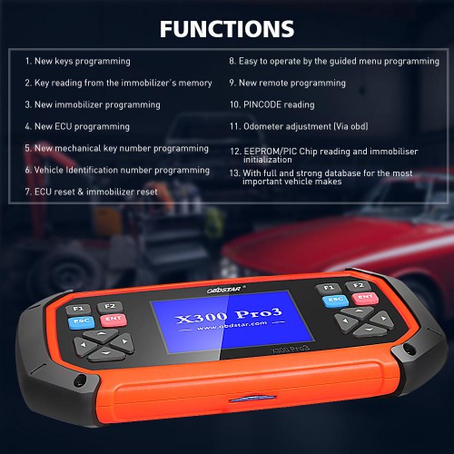 OBDSTAR X300 PRO3 Key Master with OBDII + Toyota G & H Chip All Keys Lost + Immobiliser + Odometer Adjustment + EEPROM/PIC