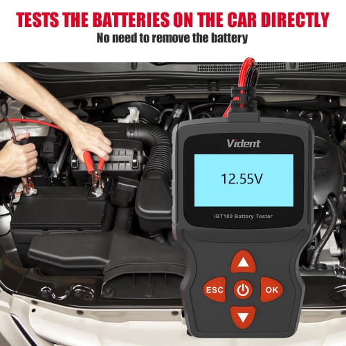   Vident iBT100 12V Battery Analyzer for Flooded, AGM,GEL 100-1100CCA Automotive Tester Diagnostic Tool