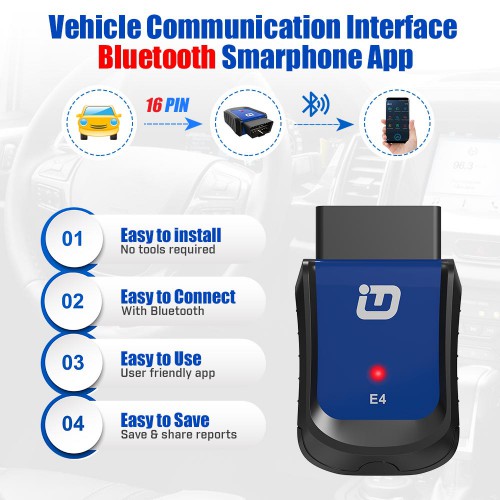   VPECKER E4 Phone version Bluetooth Full System OBDII Scan Tool for Android