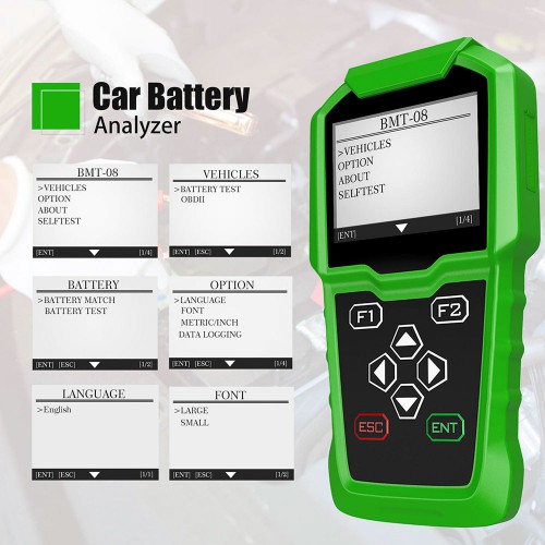  OBDSTAR BMT-08 12V/24V Automotive Battery Tester and Battery Matching Tool OBD2 Battery Configuration