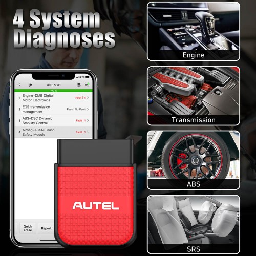 AUTEL MaxiAP AP200H Wireless Bluetooth OBD2 Scanner for All Vehicles (Android/iOS)