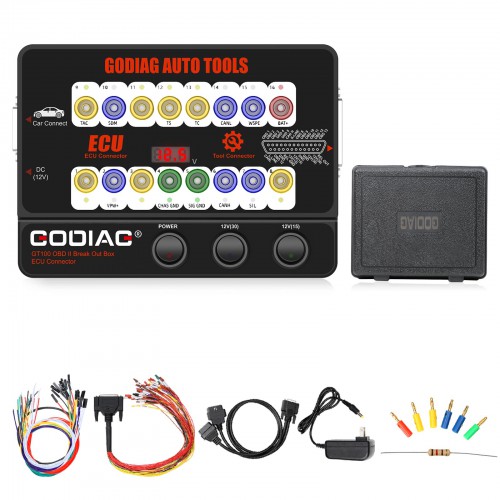 GODIAG GT100 OBD II Break Out Box ECU Connector 16PIN Protocol Detector OBDII BreakOut Box Breakout ECU Connector