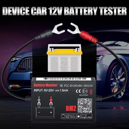 [Ship Form US] QUICKLYNKS Bluetooth Wireless Battery Monitor BM2 BM3 4.0 Battery Tester 12V Automotive Battery Load Tester