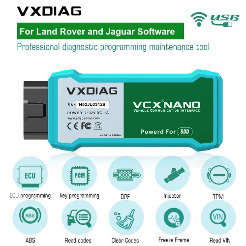 V164 VXDIAG VCX NANO for Land Rover and Jaguar WIFI Scanner