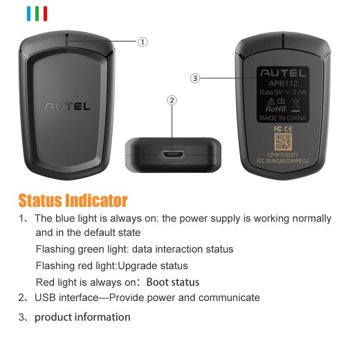 Original AUTEL APB112 Smart Key Simulator Main Unit and USB Cable Works with Autel MaxiIM IM608/ IM508