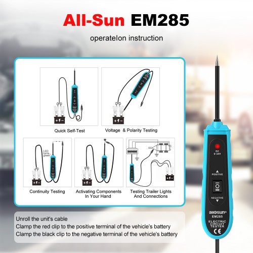   All-Sun EM285 Power Probe Car Electric Circuit Tester Automotive Tools 6-24V DC