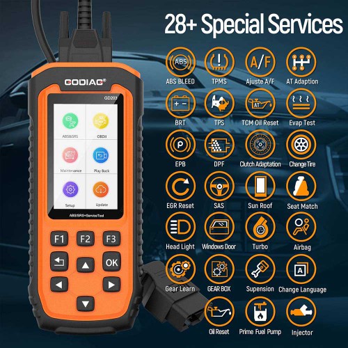 GODIAG GD203 OBDII ABS SRS Code Scanner with 28 Special Function Support Multi-Langauge