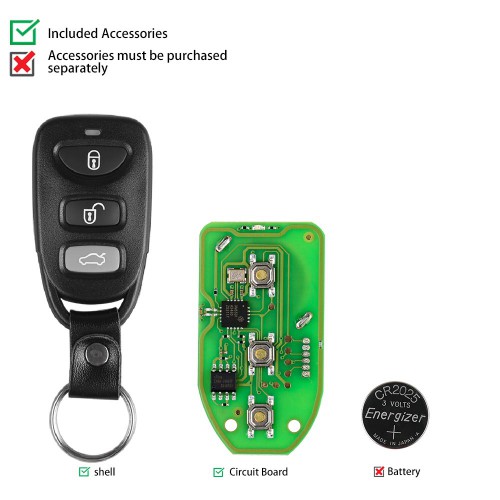 X007 XHORSE VVDI2 Hyundai Type Universal Remote Key 3 Buttons 5pcs