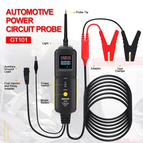 GODIAG PIRT PRO GT101 Power Probe Electrical Tester PowerScan +  Fuel Injector Cleaning and Testing +Relay Testing 3 in 1