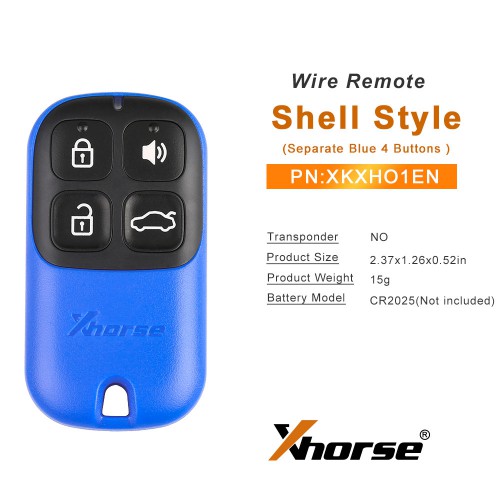 XHORSE XKXH01EN Universal Remote Key 4 Buttons Compatible With All VVDI Tools  English Version 5pcs/lot