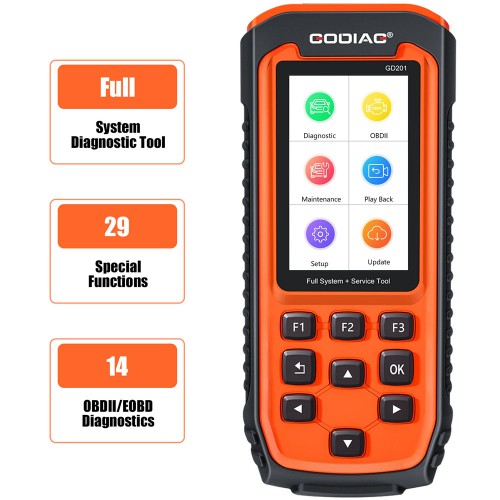 New GODIAG GD201 Full System Scanner with DPF ABS Airbag Oil Service Reset Support Multi-Language