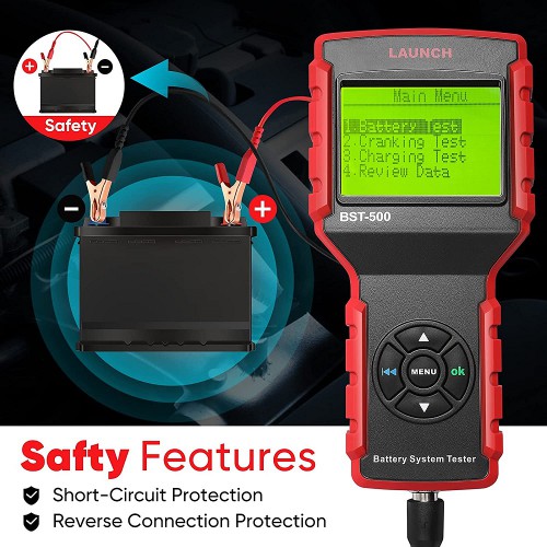 Launch BST-500 12V Car Battery Tester 100-2000CCA Auto Battery Analyzer Charger 100-2000CCA