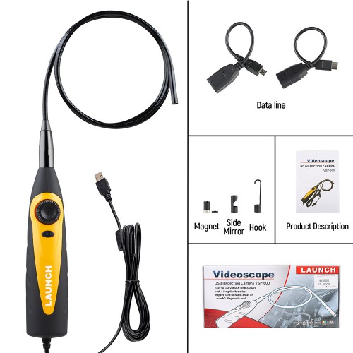 Launch VSP-600 Inspection Camera Videoscope Borescope with 7mm USB for Viewing/ Capturing Images of Hard-to-Reach Areas