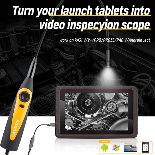 Launch VSP-600 Inspection Camera Videoscope Borescope with 7mm USB for Viewing/ Capturing Images of Hard-to-Reach Areas