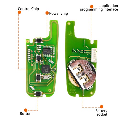 Xhorse XKFO01EN X013 Series Universal Remote Key Fob 4 Button Ford Type (English Version) 5 Pcs/Lot