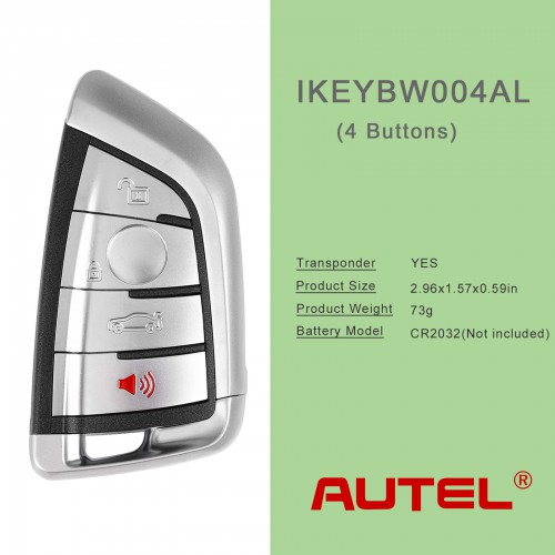 5pcs AUTEL Razor IKEYBW004AL BMW 4 Buttons Smart Universal Key Compatible with BMW and Other 700+ Car Makes