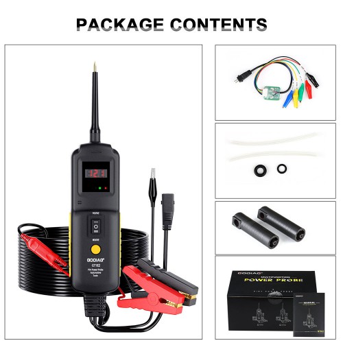 GODIAG GT102 PIRT Power Probe Support Car Power Line Fault Finding + Fuel Injector Cleaning and Testing + Relay Testing 3 in 1