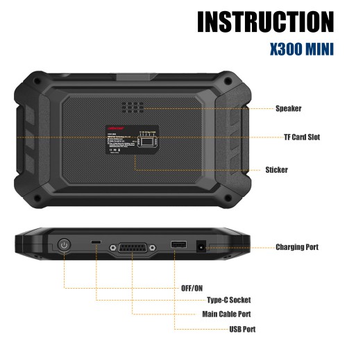 OBDSTAR X300 MINI Chrysler/ Dodge/ Jeep Key Programmer and Cluster Calibration Support Oil/ Service Reset and OBDII Diagnosis [Upgrade of F104]