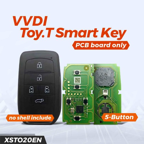 5Pcs Xhorse XSTO20EN Toyota XM38 Universal Smart Key PCB with 5 Buttons Key Shell