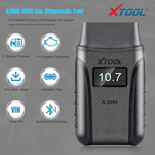 XTOOL Anyscan A30M Wireless OBD2 Scan tool Support Bi-Directional OE-Level Full System Diagnostics 21 Services, ABS Bleeding