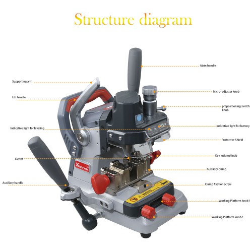 Xhorse Dolphin XP-007 Manual Key Cutting Machine Supports Laser Dimple Flat Keys