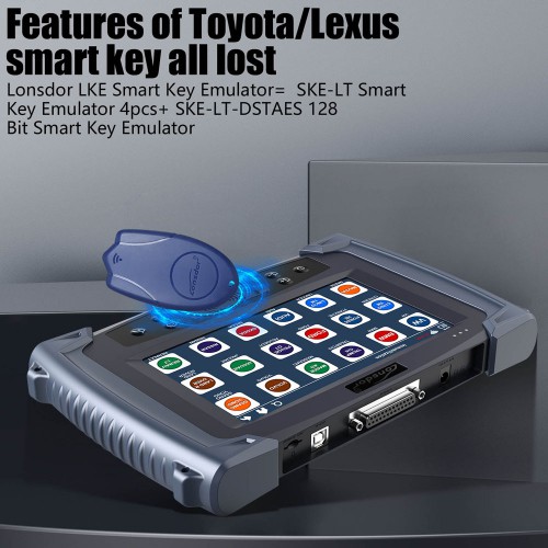 LONSDOR K518ISE Key Programmer Plus Lonsdor LKE Smart Key Emulator 5 in1 Supports Toyota Lexus Smart Key All keys Lost by OBD