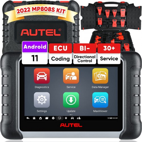 Autel MaxiPRO MP808BT Pro KIT OE-Level Full System Diagnostic Tool with Complete OBD1 Adapters Support Battery Testing