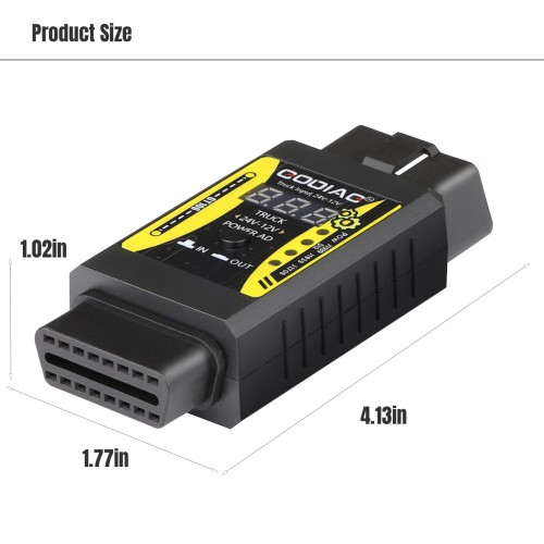 Godiag GT106 24V to 12V Heavy Duty Truck Adapter for X431 for Truck Converter Heavy Duty Vehicles Diagnosis