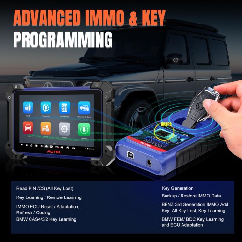 Autel MaxiIM IM608S II All-In-One Key Programming Tool with 2 Free OTOFIX Watches, Top IMMO Functions, Advanced ECU Coding, No IP Limitatio