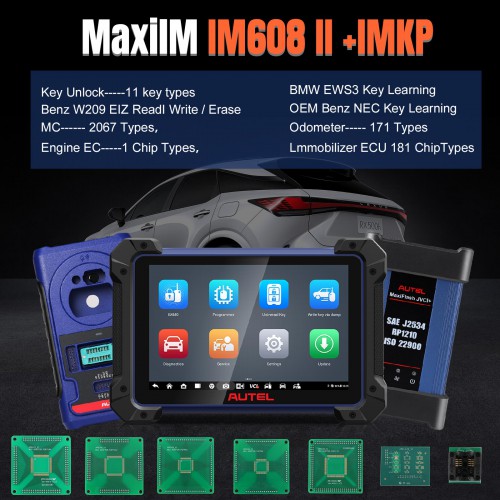 Autel MaxiIM IM608S II All-In-One Key Programming Tool with 2 Free OTOFIX Watches, Top IMMO Functions, Advanced ECU Coding, No IP Limitatio