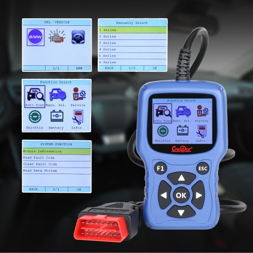 Creator C420 BMW & OBDII Code Reader 4G Memory Multi-languages Support BMW 2001-2021