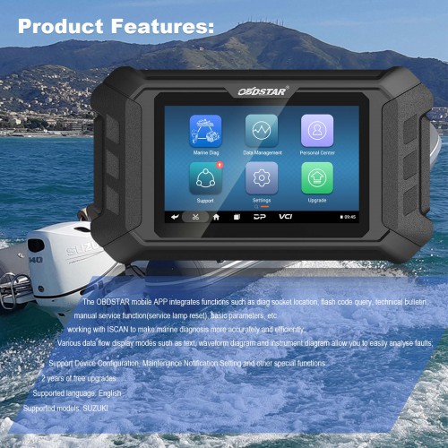 OBDSTAR iScan SUZUKI Marine Diagnostic Tablet Code Reading Code Clearing Data Flow Action Test