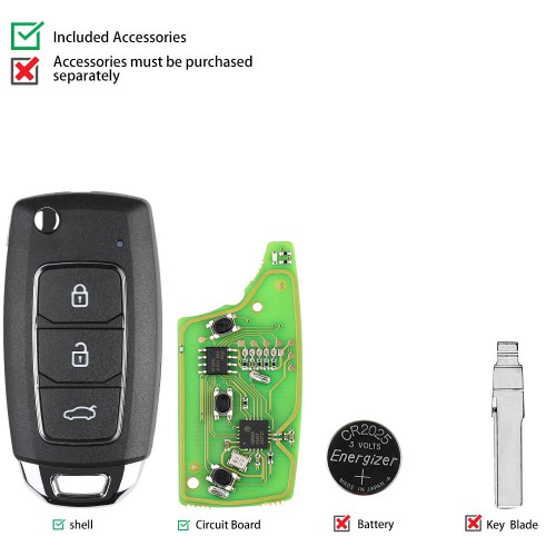 XHORSE XKHY05EN Hyundai 2017 Style Wired Remote Key Fob 3 Button for VVDI2 VVDI Key Tool 5pcs/lot