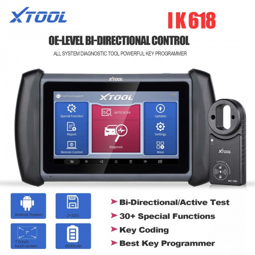 XTOOL InPlus IK618 OE-Level Bi-directional Control All System Diagnostic Tool Powerful Key Programmer