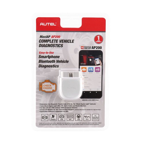 Autel AP200 OBD2 Scanner Code Reader with Full Systems Diagnoses Support Bluetooth