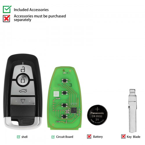 XSFO02EN 4-Button Universal Smart Key Support Mutiple Key Blank Type