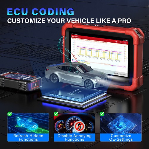 LAUNCH X431 CRP919X BT Car Bidirectional Full System Diagnostic FCA AutoAuth access Online CU Coding 31 Reset Service