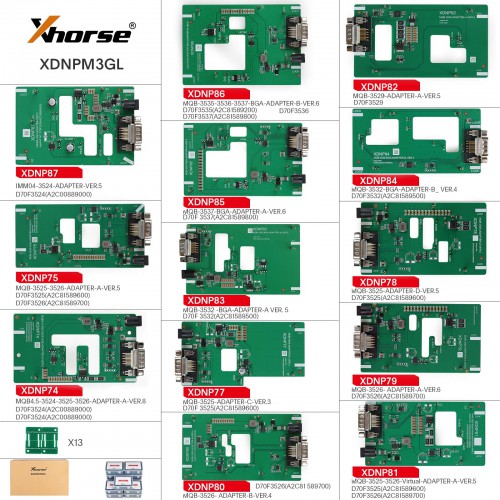 Full Package Xhorse XDNPM3GL MQB48  13 Pieces for VVDI Prog Multi Prog and VVDI Key Tool Plus No Welding