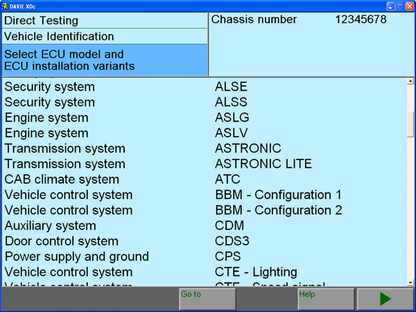 DAF VCI Lite (V1) Software Display