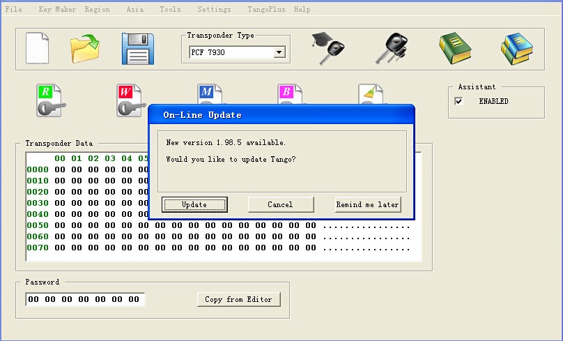 Original Tango Key Transponder Programmer  display