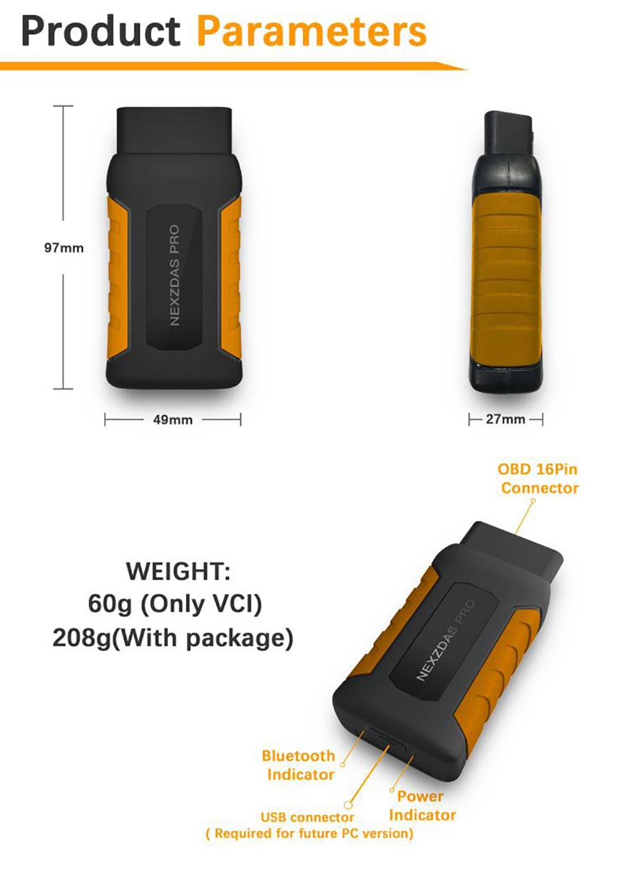 NexzDAS Pro Specifications