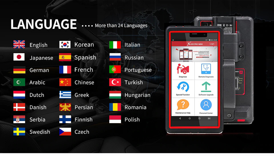  Launch X431 PROS Mini support Language 