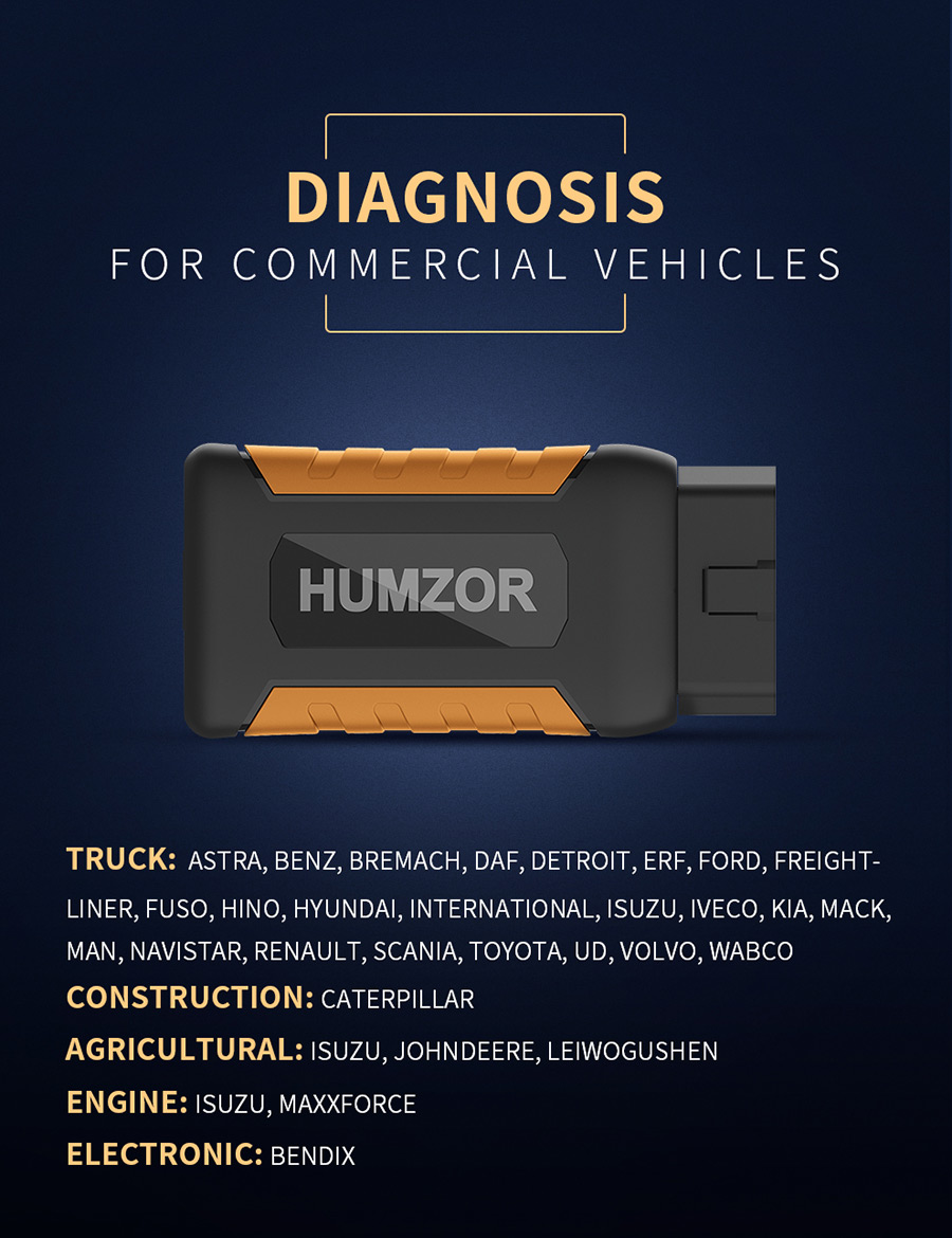 Humzor NexzDAS ND506 Vehicle coverage: