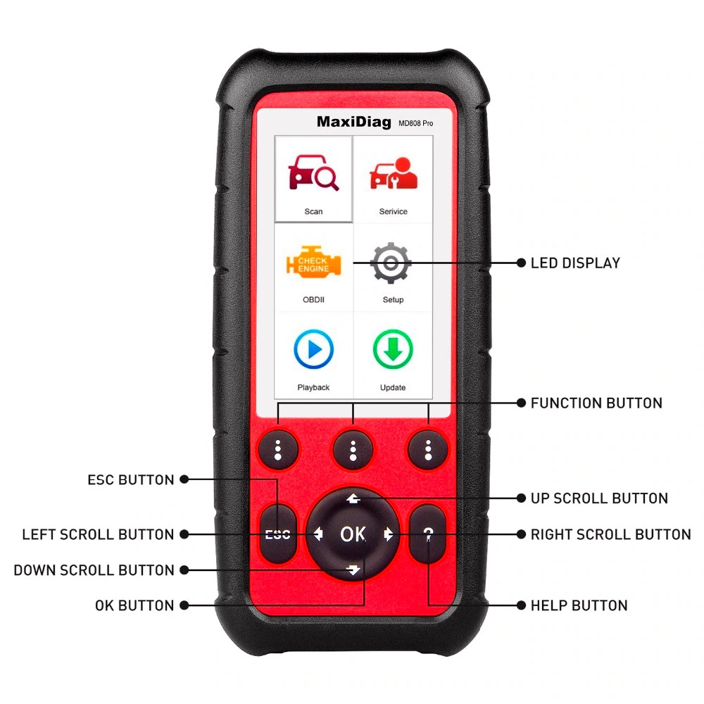 Autel MaxiDiag MD808 Pro display