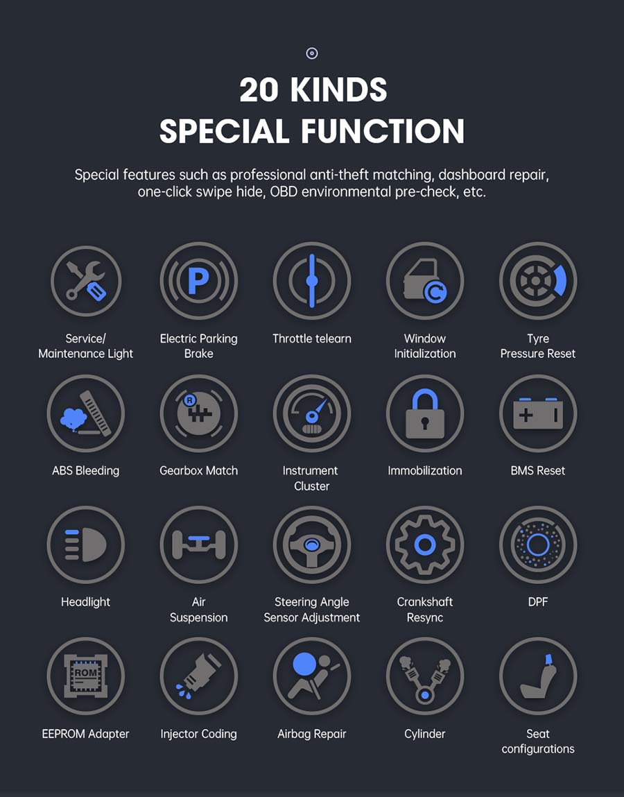 XTOOL A80 pro special functions