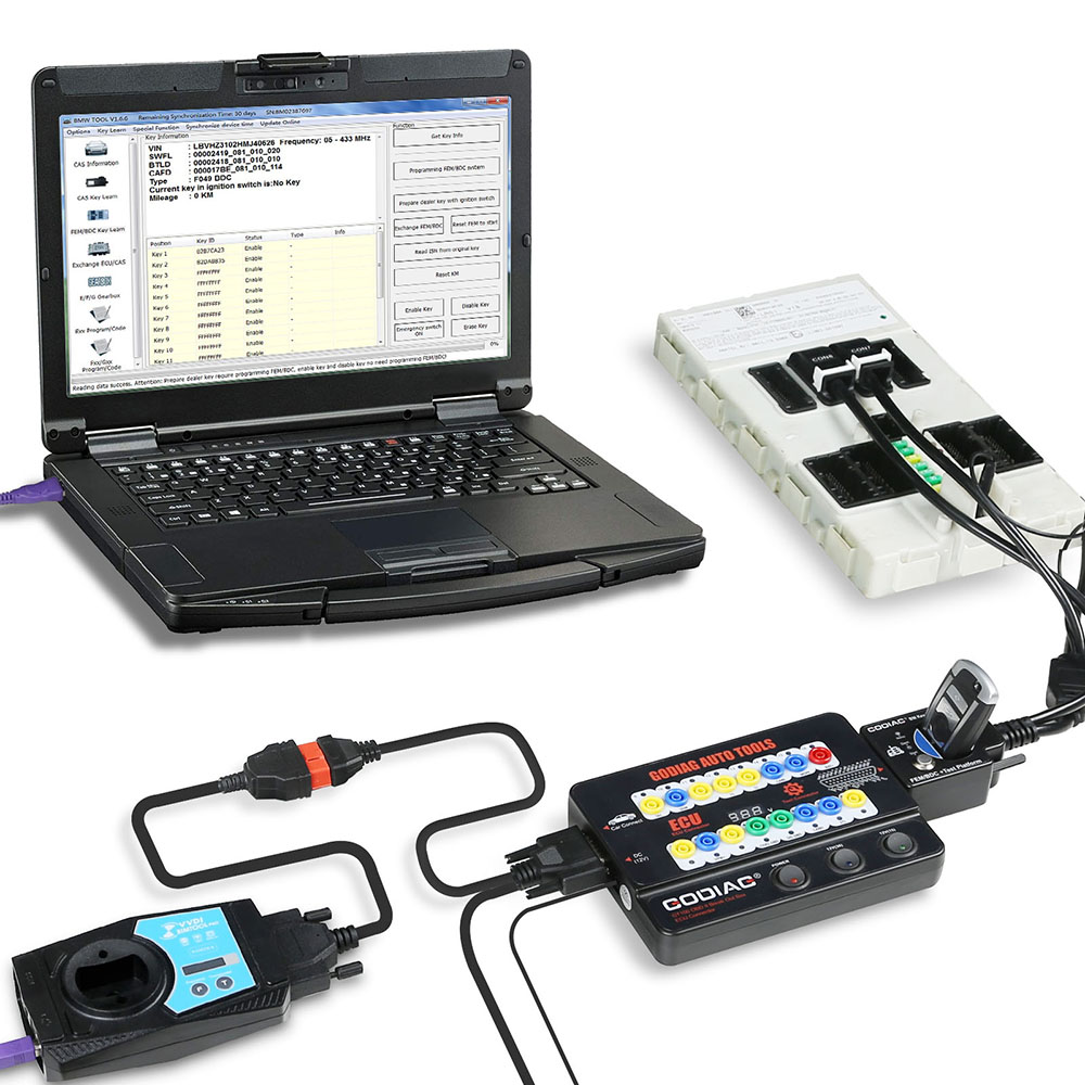 connect GODIAG Test Platform with  bmw vvdi bim tool