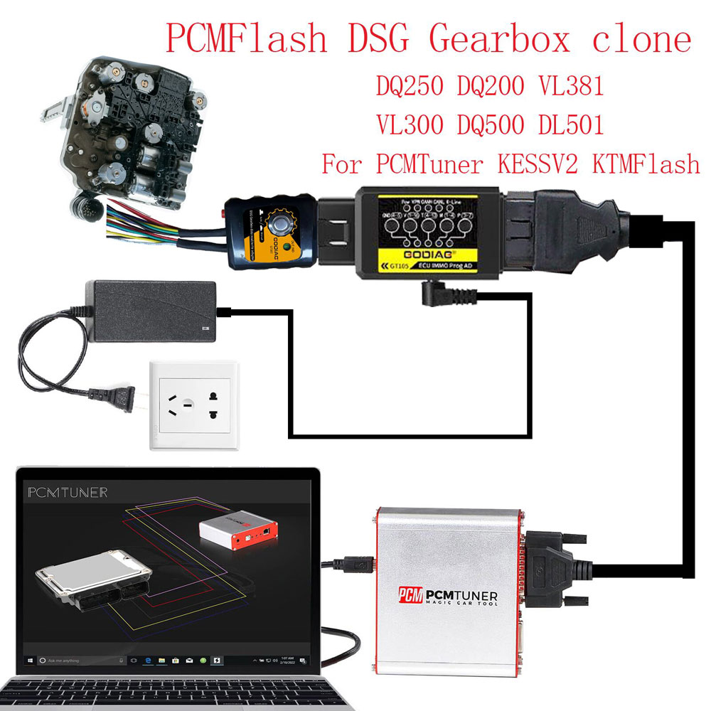 PCMTuner, GT105 and GT107 gearbox clone wiring diagram 2