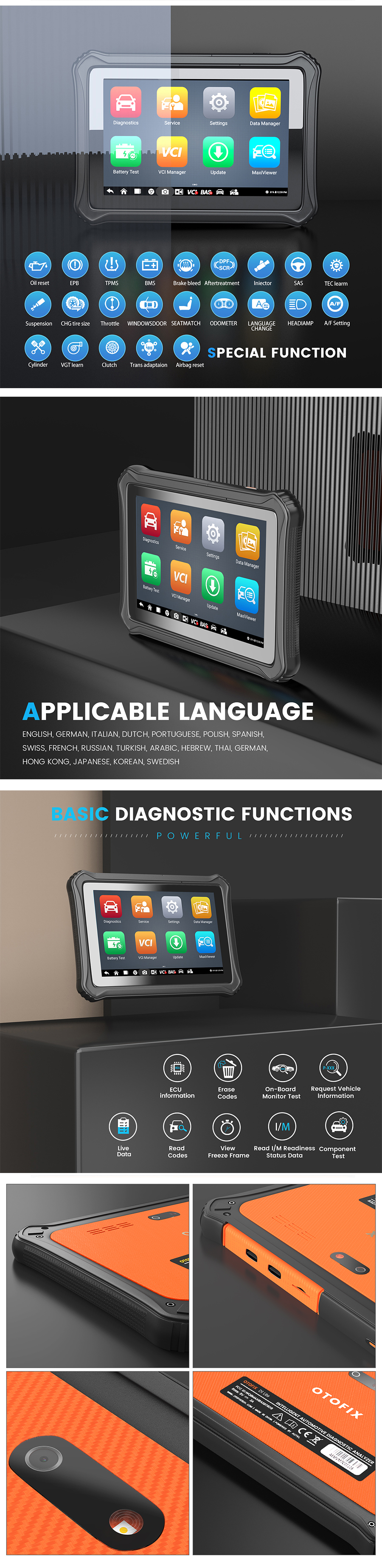 OTOFIX D1 Lite OBD2 Car Diagnostic Scan Tool display 